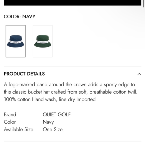New MRPs $50 QUIET GOLF 
Logo Golf Bucket Hat - Navy - Picture 10 of 10